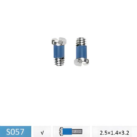 בורג לפרונט עם ציפוי כחול S057 2.5*1.4*3.2