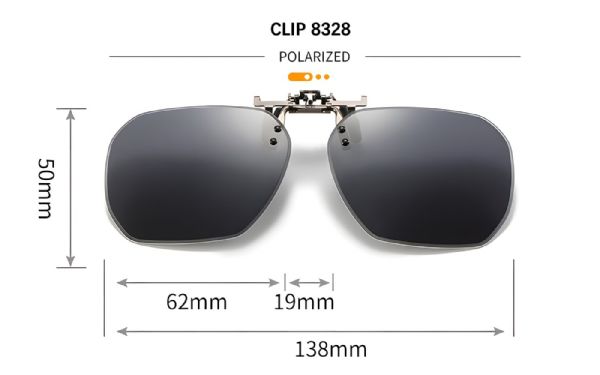 קליפון מתרומם 8328 GREY מידה: 62-19-138 גובה עדשה: 50 מ"מ