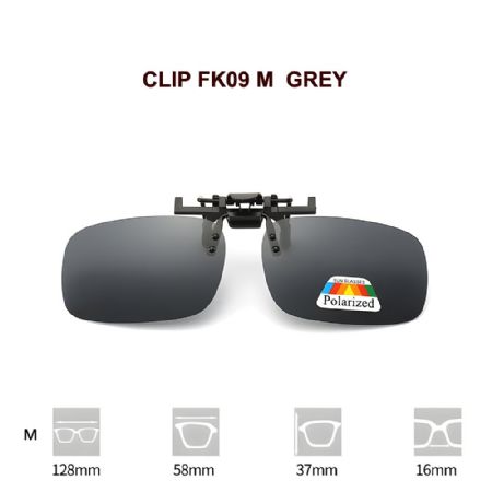 קליפון מתרומם FK09 M GREY מידה:58-16-128 גובה עדשה: 37 מ"מ