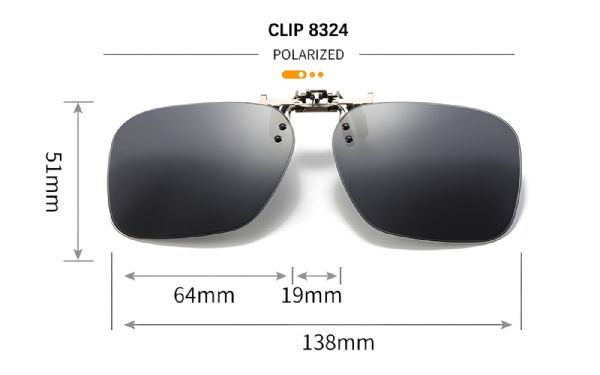 קליפון מתרומם 8324 GREY מידה: 64-19-138 גובה עדשה: 51 מ"מ